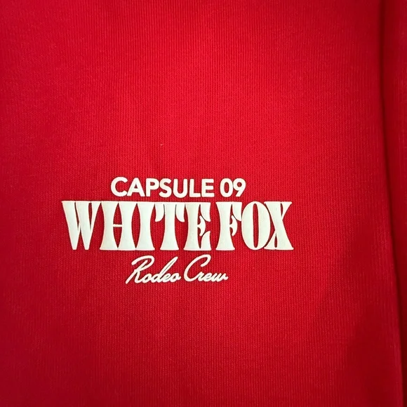 White Fox Capsule 9 Rodeo Crew Wide Leg Sweatpants Red Size SM - Picture 14 of 14